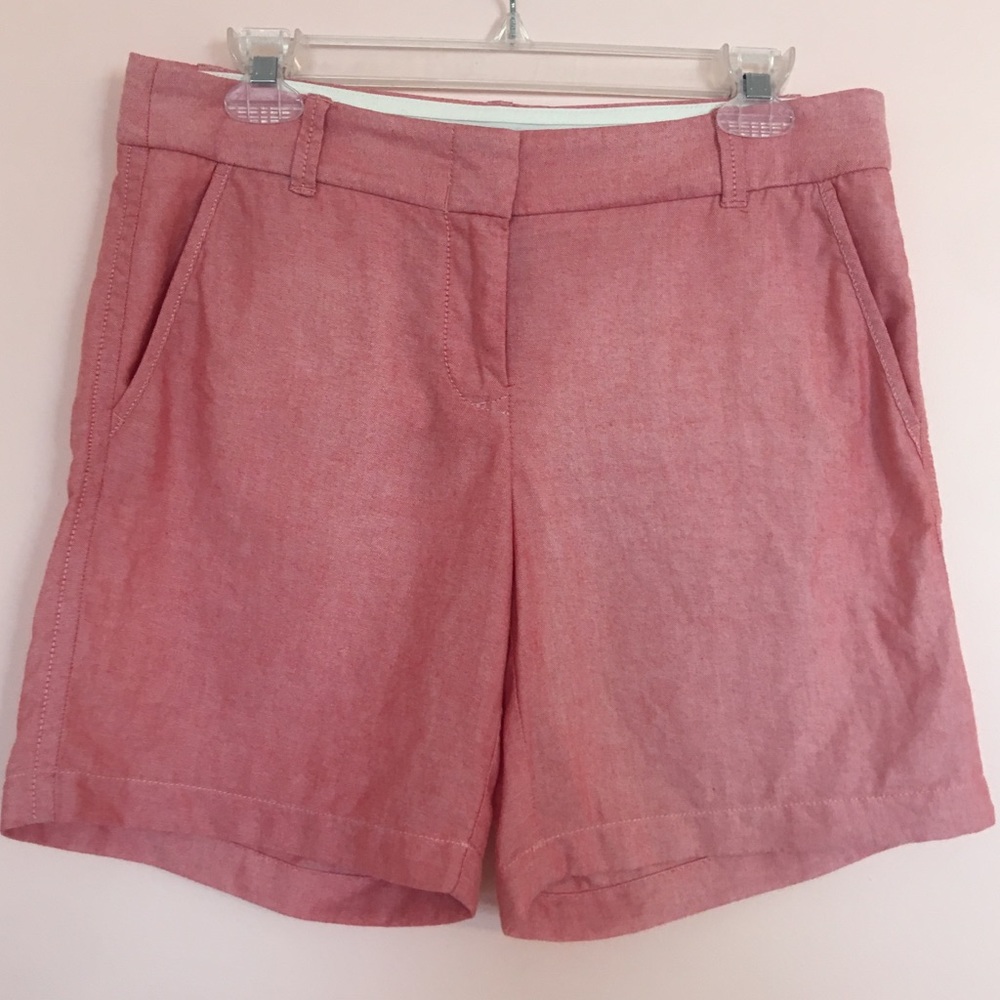 J Crew City Fit Red Chambray Shorts!